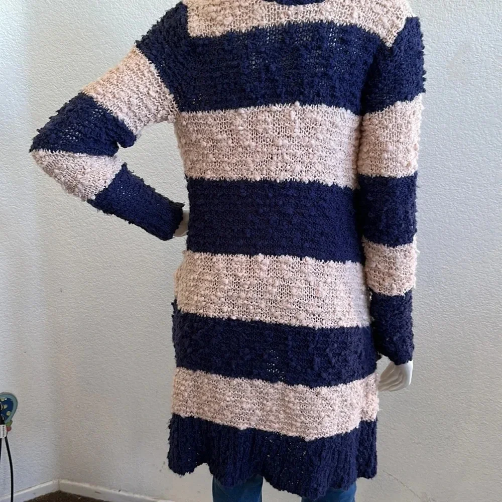 Free People XS navy combo front button cardigan